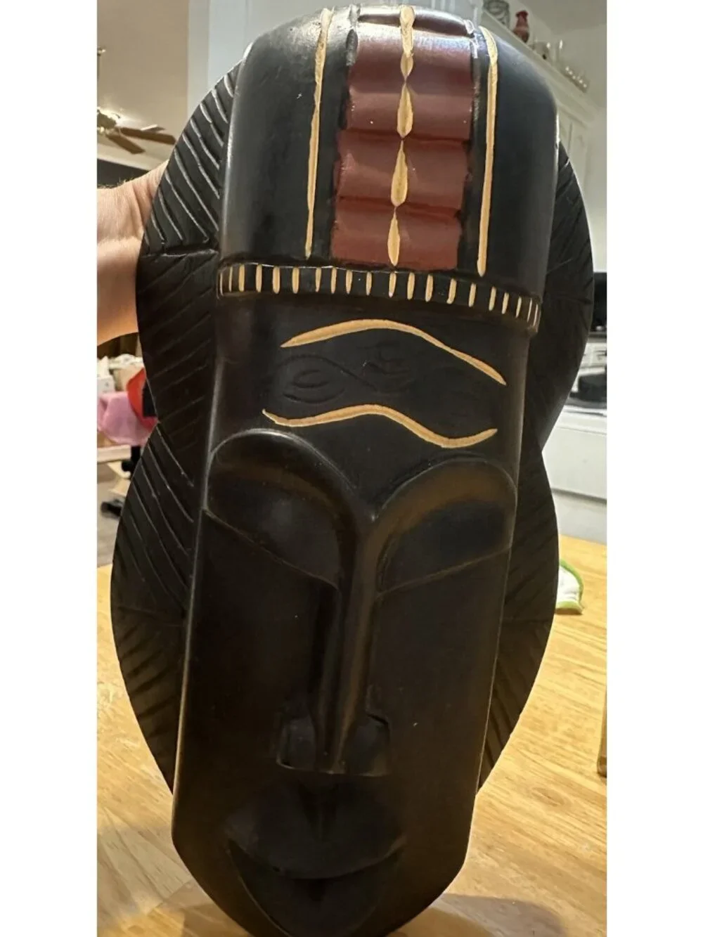 Mask, Ghanaian Wisdom Mask Handcrafted by Local West African Artisans of Africa